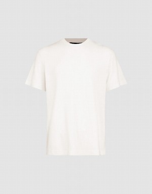 Men's Urban Revivo Crew Neck Straight T Shirts White | POZ6850VL