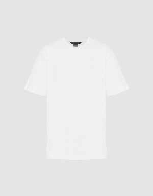 Men's Urban Revivo Crew Neck Straight T Shirts White | CPU950YR