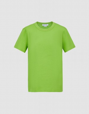 Women's Urban Revivo Basic Crew Neck T Shirts Light Green | AJD7982EF