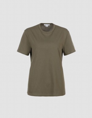 Women's Urban Revivo Basic Regular T Shirts Green | KFY1217UG