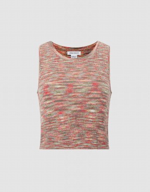 Women's Urban Revivo Flecked Knitted Tank Top Red | WVP5613FD