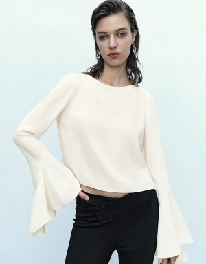 Women's Urban Revivo Off-Shoulder Overhead Blouse White | JGL8790ZR