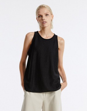 Women's Urban Revivo Oversized Tank Top Black | UXZ2966LG