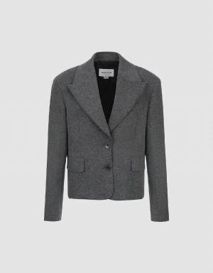 Women's Urban Revivo Peak Lapel Tailored Collar Blazers Grey | ZAN1065GI