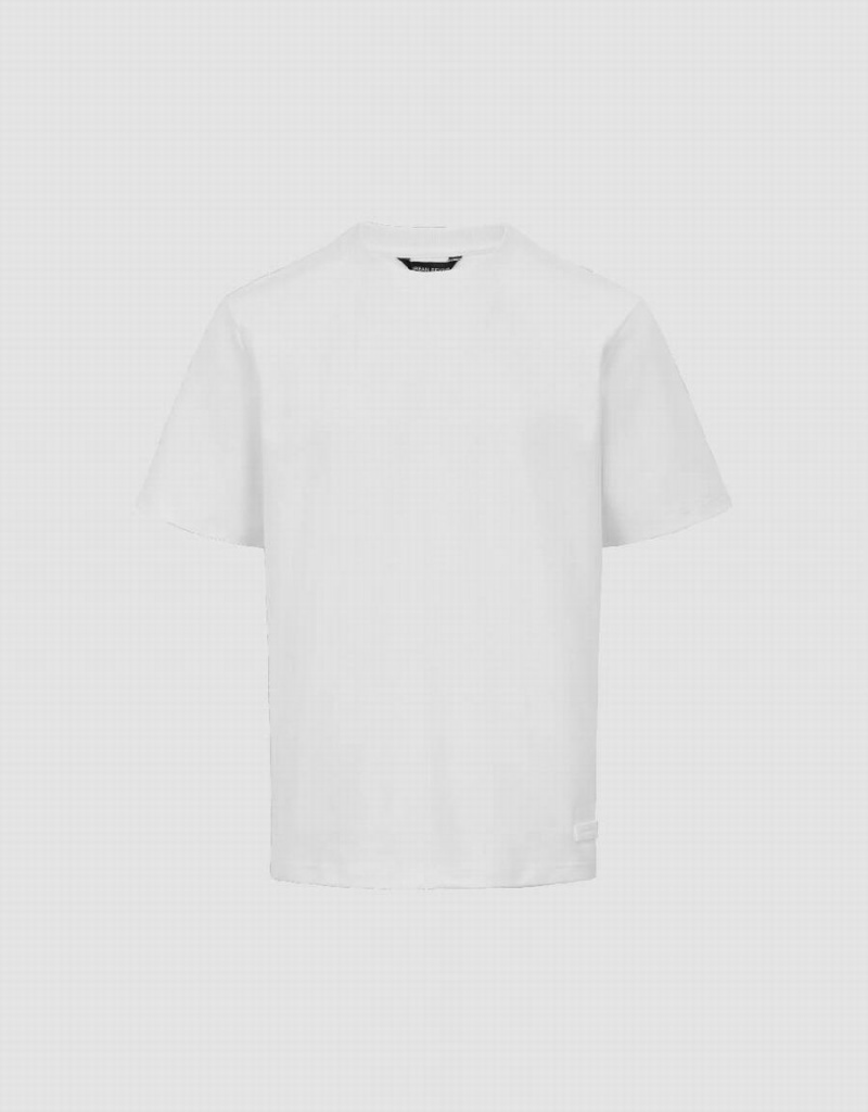 Men's Urban Revivo Crew Neck Straight T Shirts White | KXV8175JY