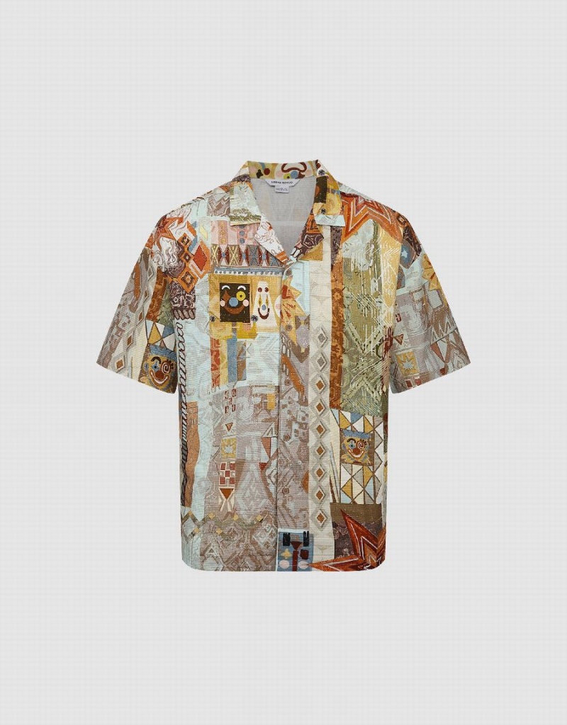 Men's Urban Revivo Drop Shoulder Sleeve Loose Shirts Multicolor | PUL1515AY