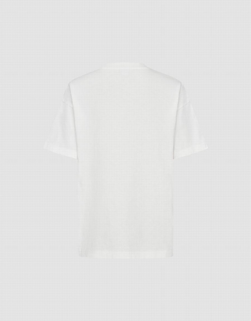 Men's Urban Revivo Pocket Patched Crew Neck T Shirts White | FCM793OJ