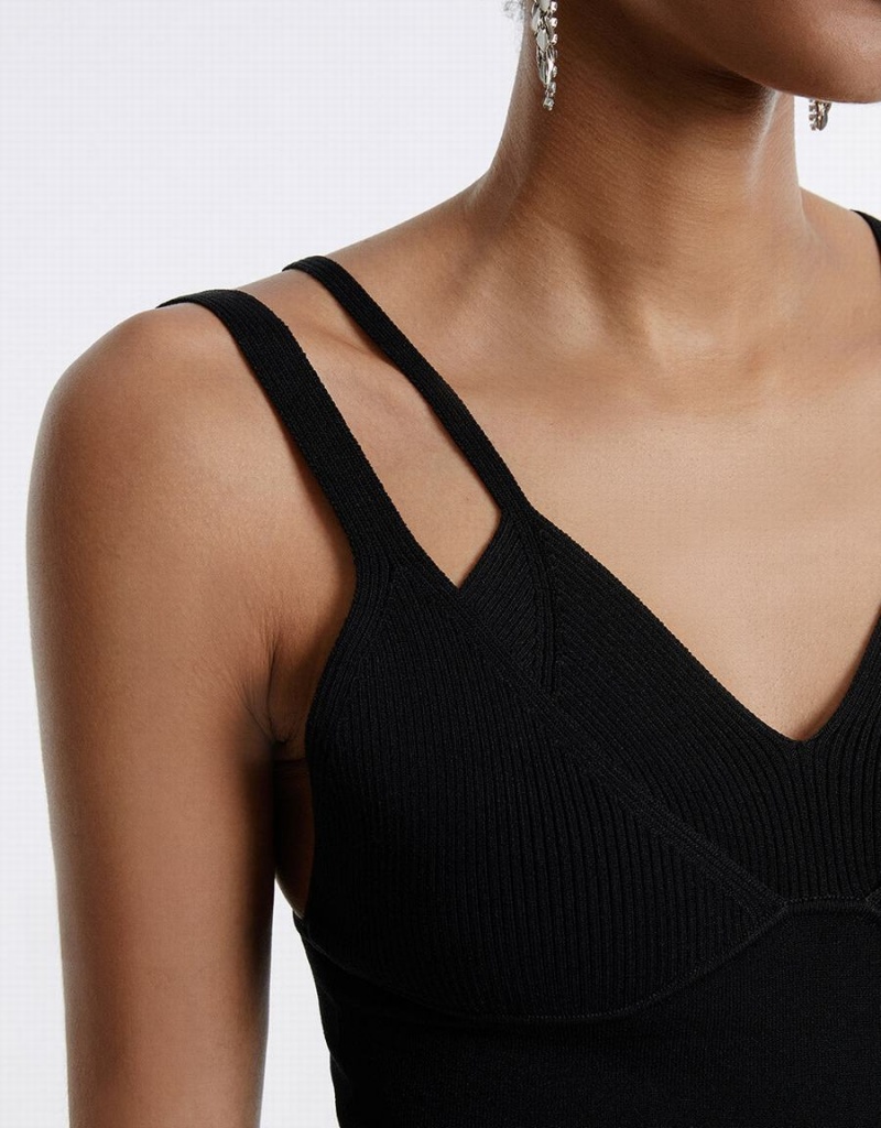 Women's Urban Revivo Combination Camisole Tank Top Black | YIS1913TV