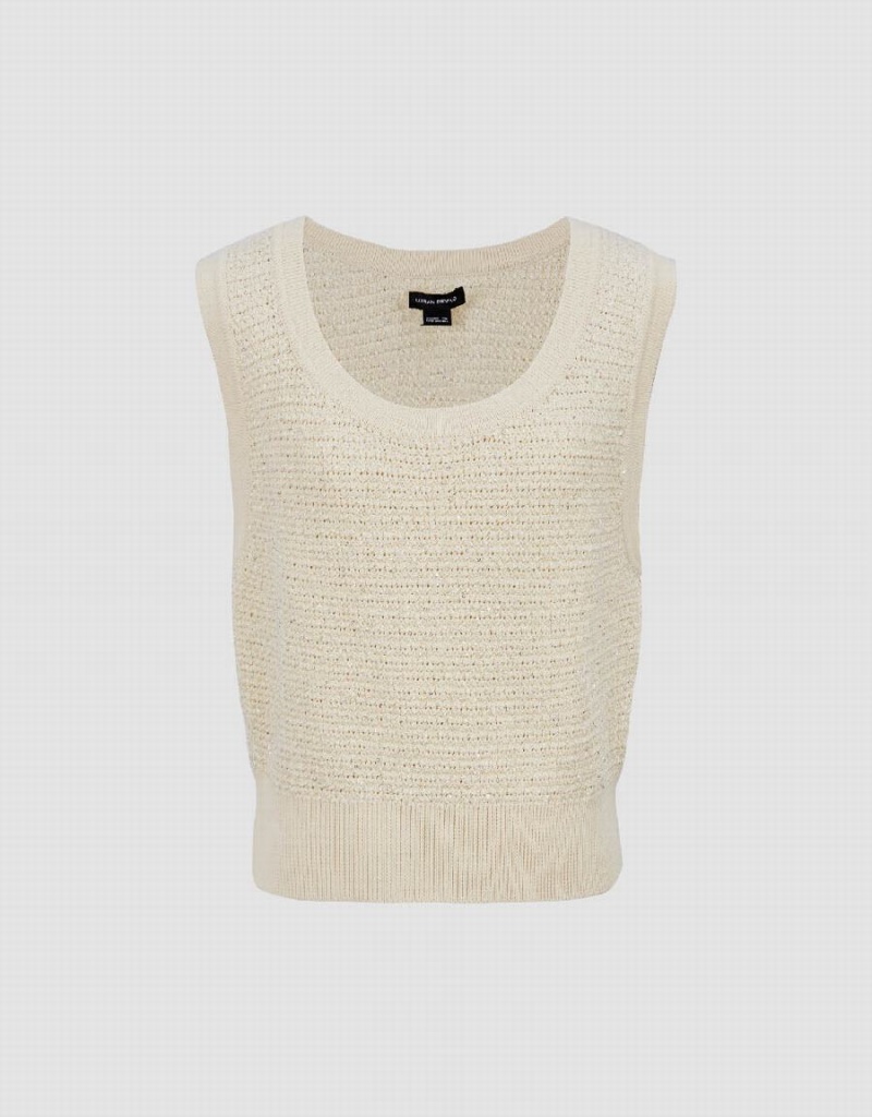 Women's Urban Revivo Crew Neck Knitted Cardigan Beige | YNF8212CP