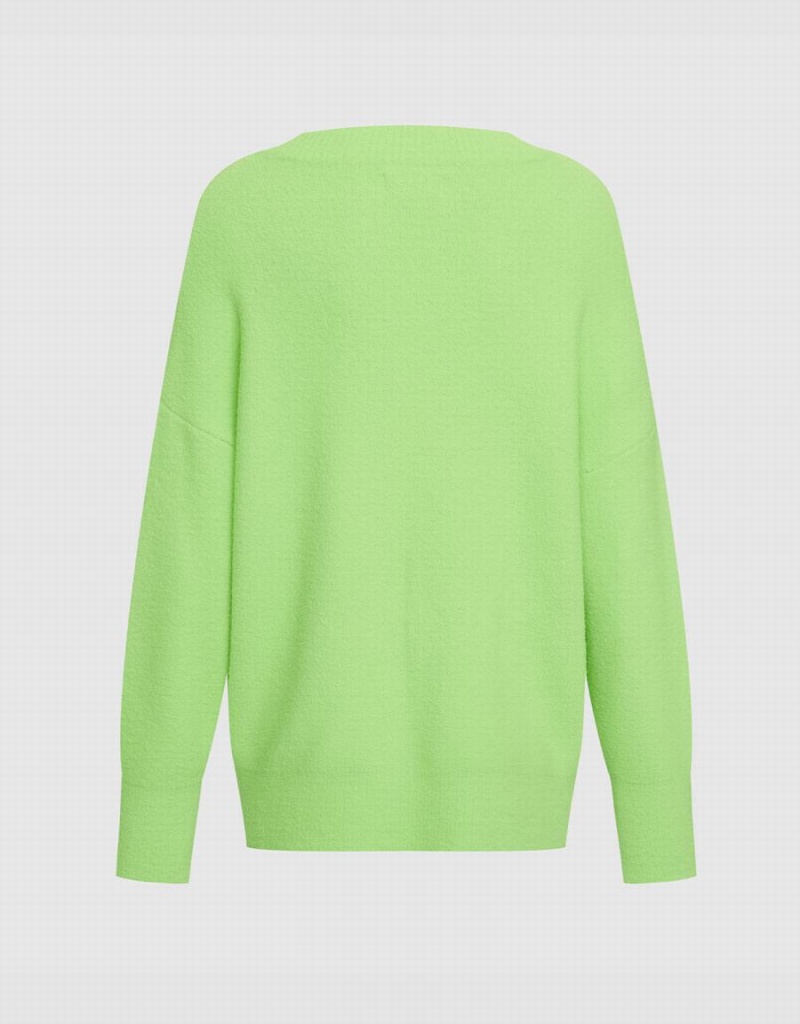 Women's Urban Revivo Heart Detail Oversized Sweaters Green | RAZ2759GV