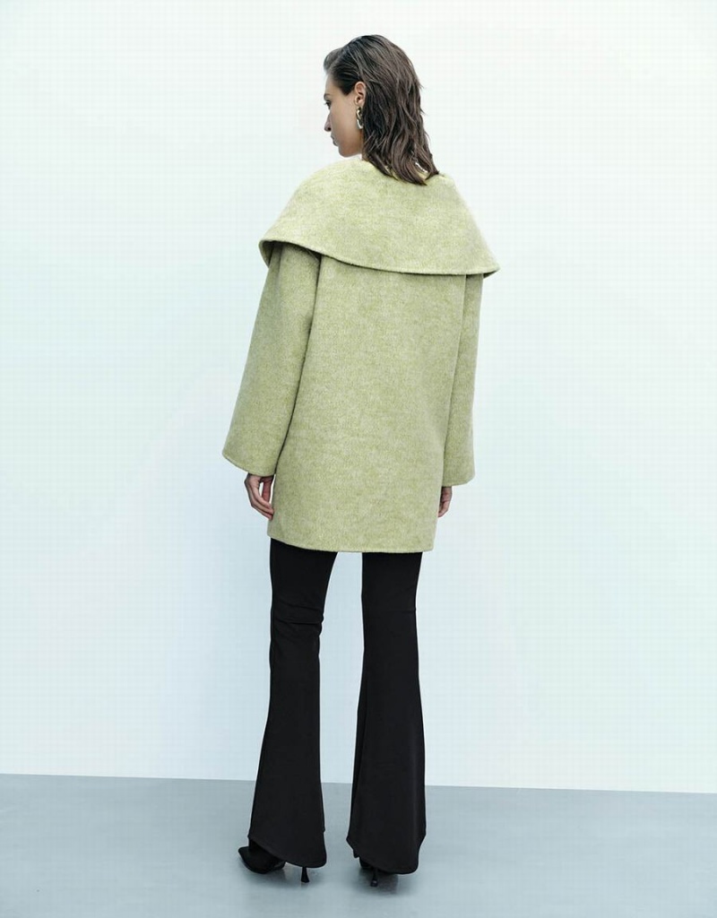 Women's Urban Revivo Loose A-Line Coats Green | VEN9574SQ