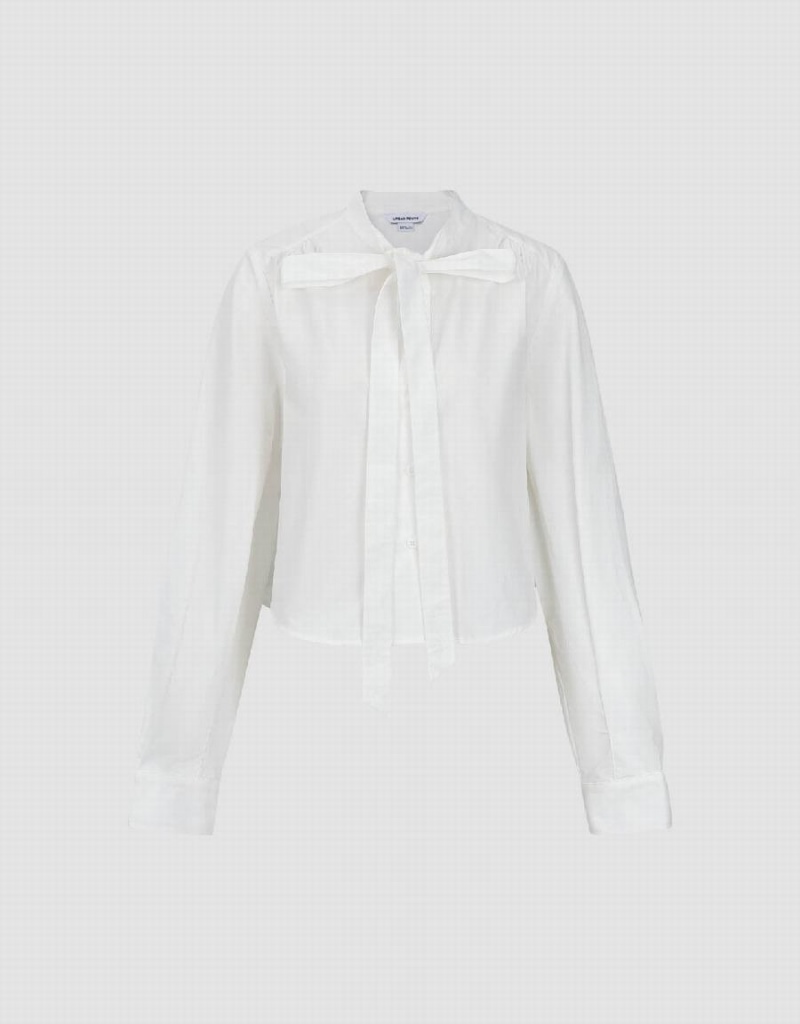 Women's Urban Revivo Loose A-Line Shirts White | NHO23100WI