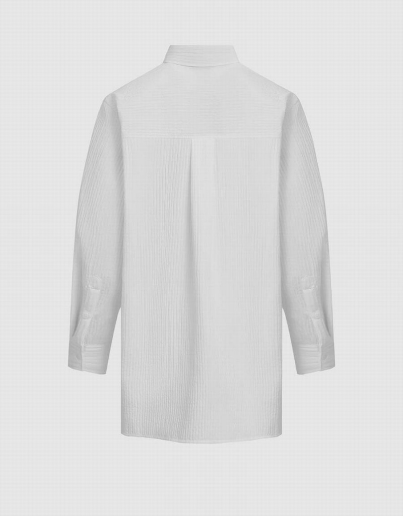 Women's Urban Revivo Loose Straight Shirts White | NSN554YG