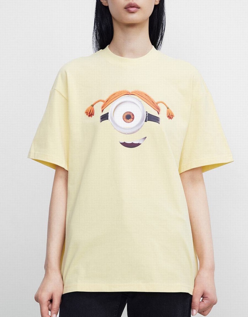 Women's Urban Revivo Minions T Shirts Yellow | IKA6166IK