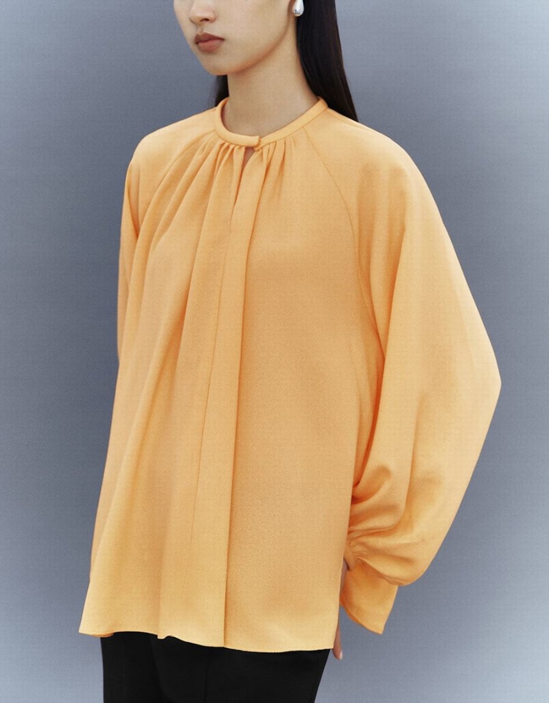 Women's Urban Revivo Raglan Sleeve Crew Neck Overhead Blouse Orange | HQE3410HT