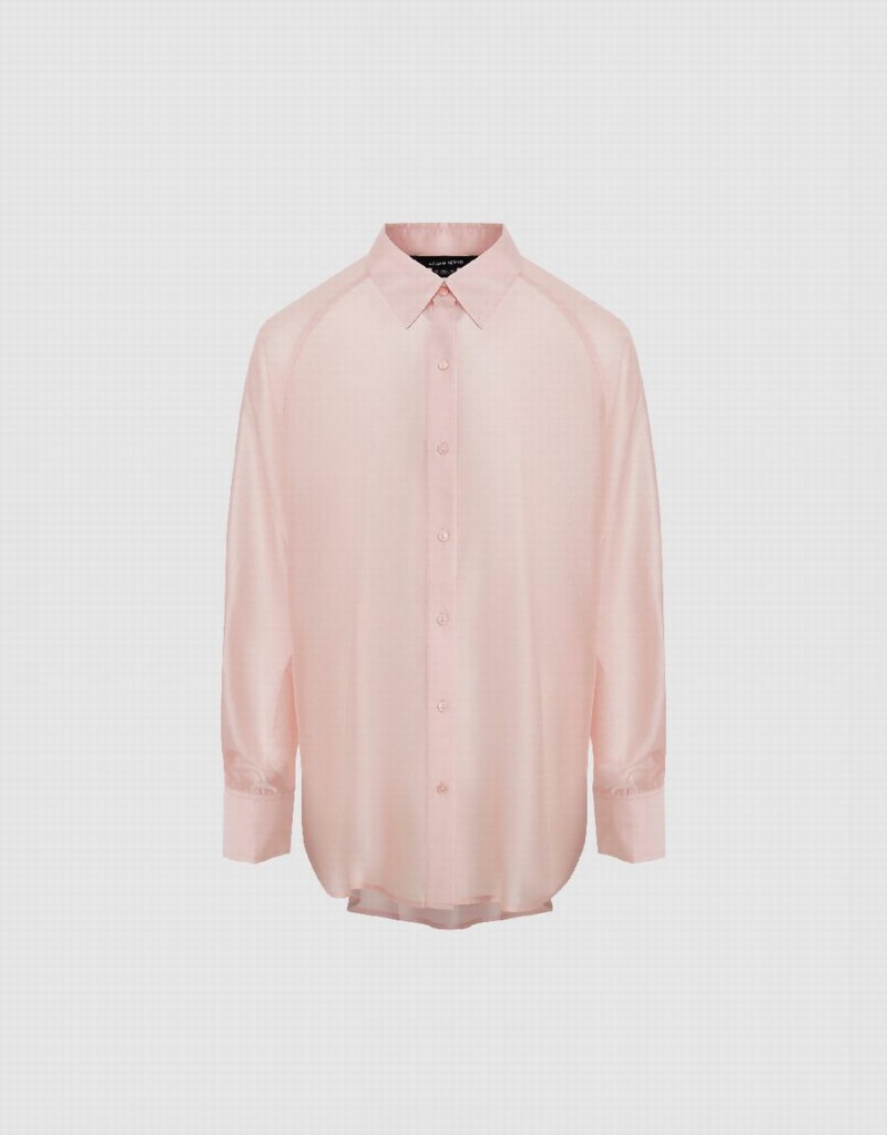 Women's Urban Revivo Raglan Sleeve Straight Shirts Pink | SSV2399VC