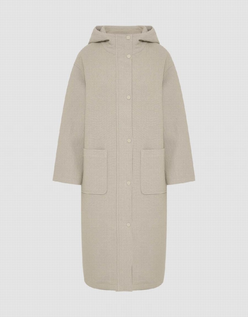 Women's Urban Revivo Straight Longline Coats Khaki | TUT1766VH