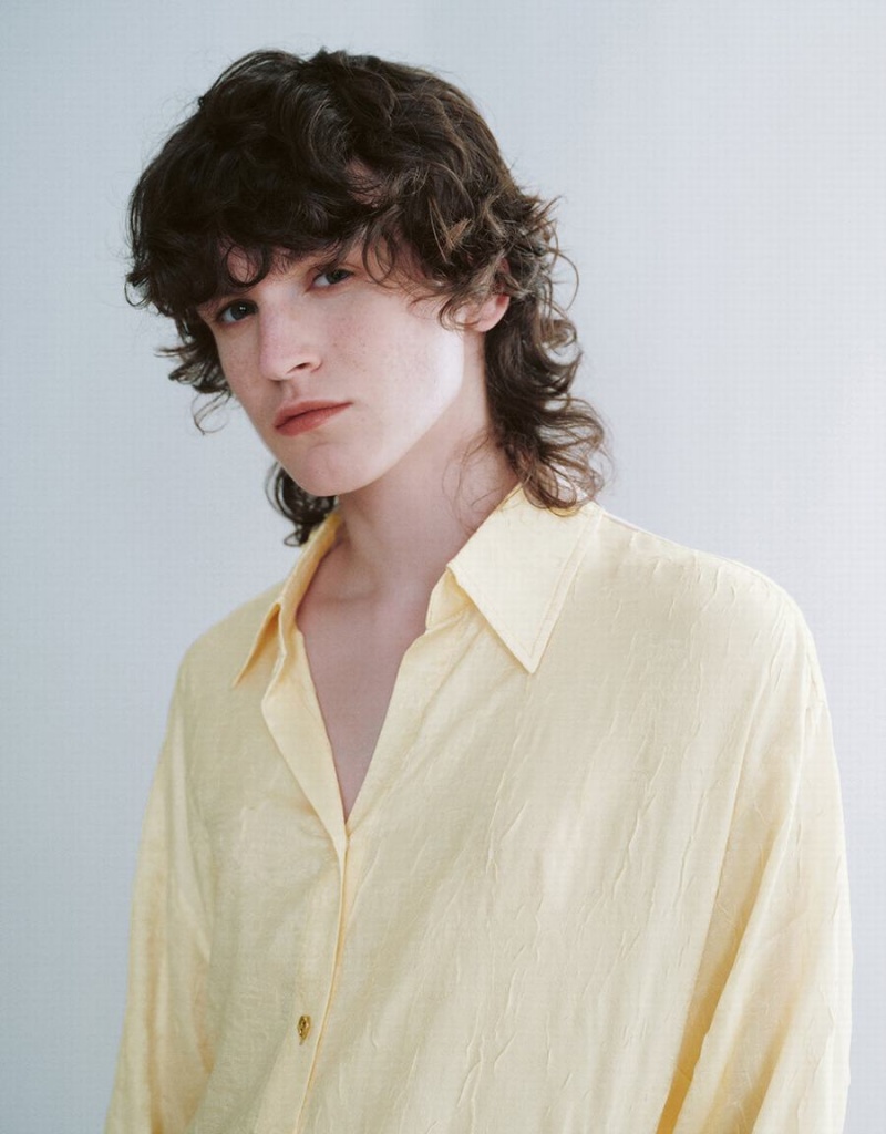 Women's Urban Revivo Textured Button Up Straight Shirts Yellow | GOG6085GY