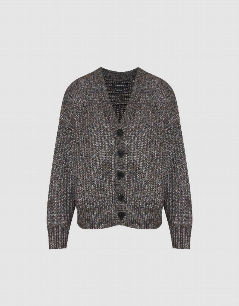 Women's Urban Revivo V-Neck Knitted Cardigan Light Grey | BLK3852DI